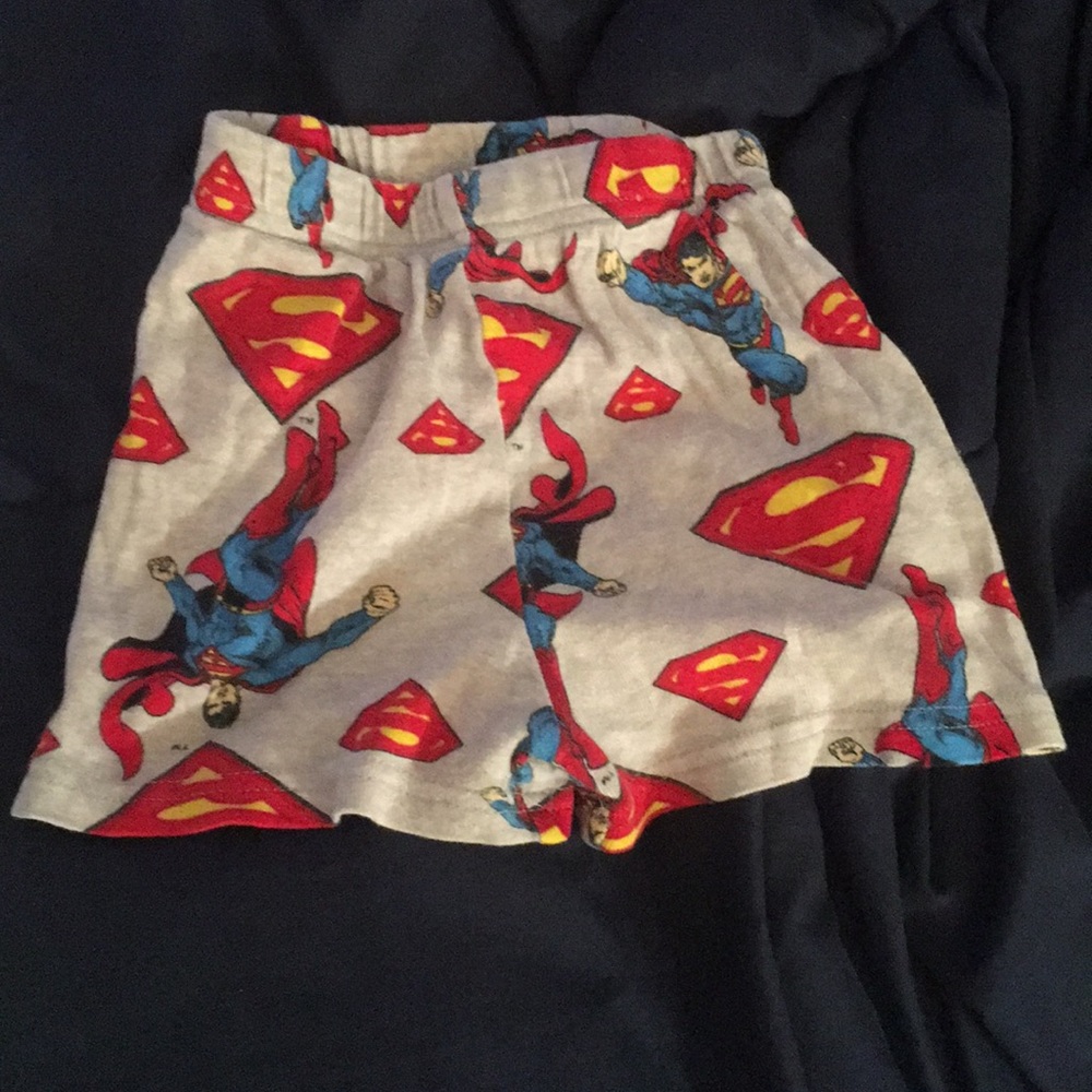 DC comics kids size 6 superman pajama shorts used